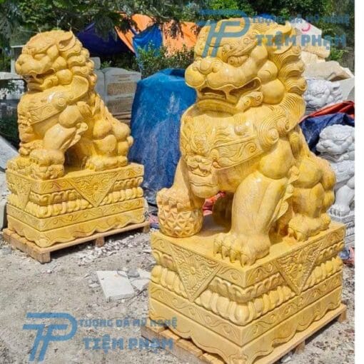 Tượng Kỳ Lân đá Cà Rốt Vàng