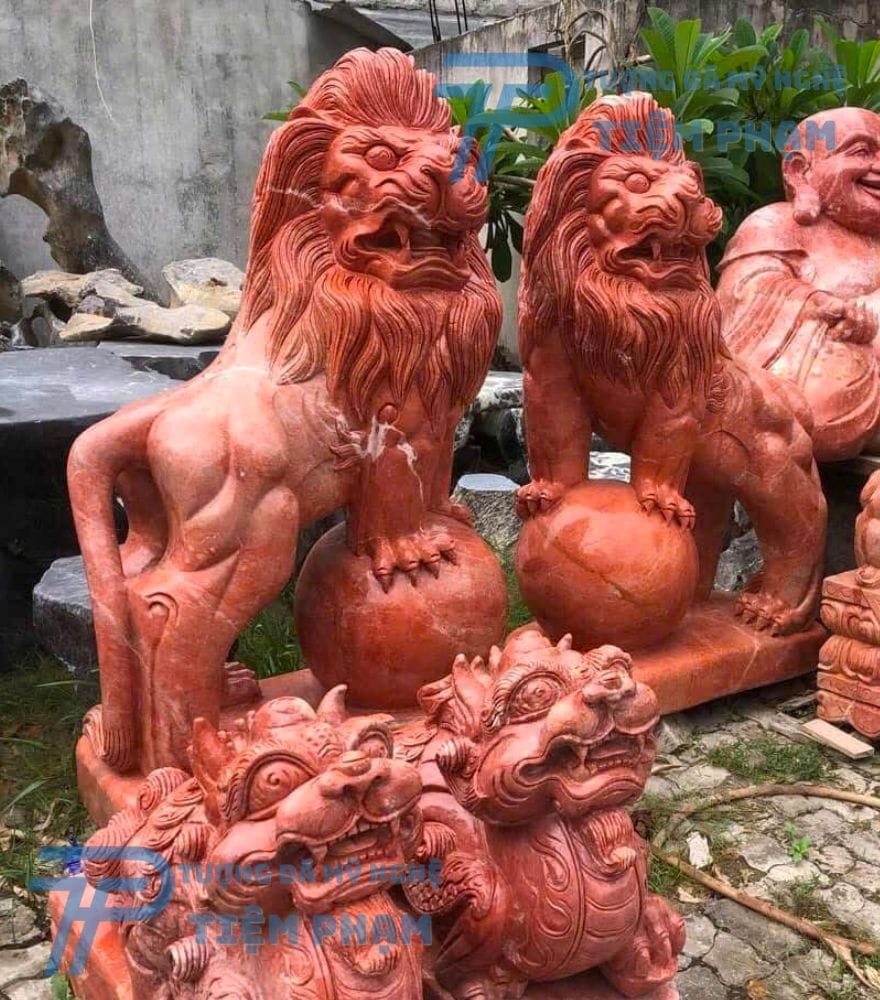 104 – Cơ sở uy tín bán tượng Sư Tử đá tại Bắc Ninh tượng sư tử đá uy nghi trước cổng nhà ở Bắc Ninh