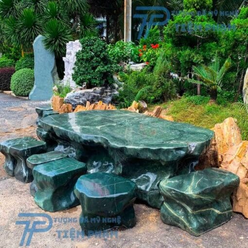 Bộ Bàn Ghế bằng đá Xanh ngọc Ấn Độ đẹp