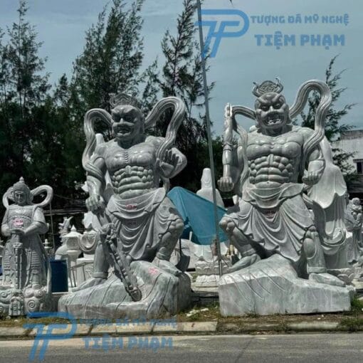 Tượng Kim Cang Hộ Pháp bằng đá đẹp tại xưởng