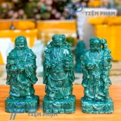 Tượng Phúc Lộc Thọ size nhỏ bằng đá tự nhiên cho phong thủy tốt lành, giúp hút tài lộc. Liên hệ Điêu Khắc Đá Mỹ Nghệ Đà Nẵng, 0774444005.