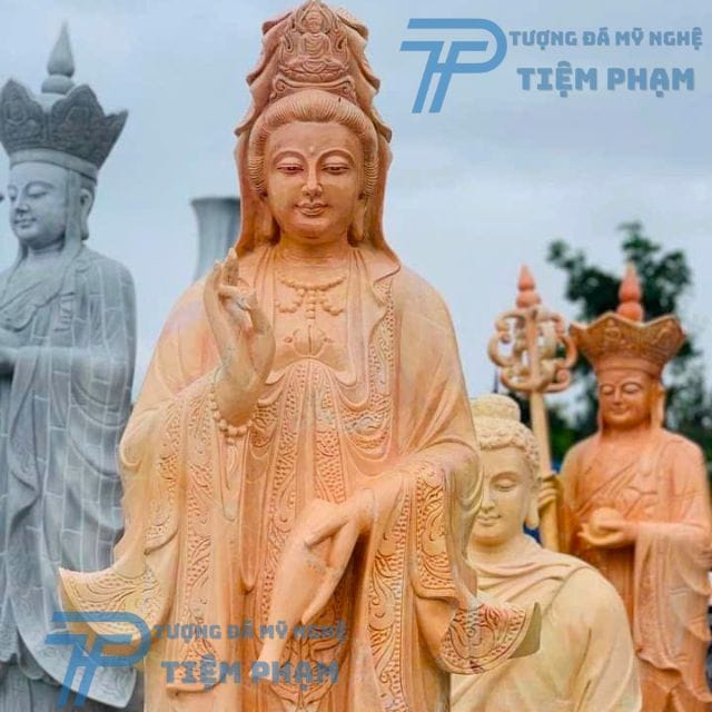 Cách thỉnh tượng phật Quan Âm về thờ đúng cách tượng phật Quan Âm Bồ Tát bằng đá tự nhiên Tiệm Phạm