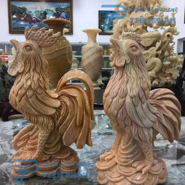 Tượng Gà Trống bằng đá phong thủy đẹp