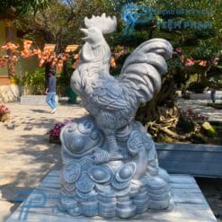 Tượng Gà Trống bằng đá phong thủy oai phong