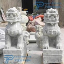 Tượng Cặp Đôi Nghê Việt đá trắng đẹp xưởng Non Nước