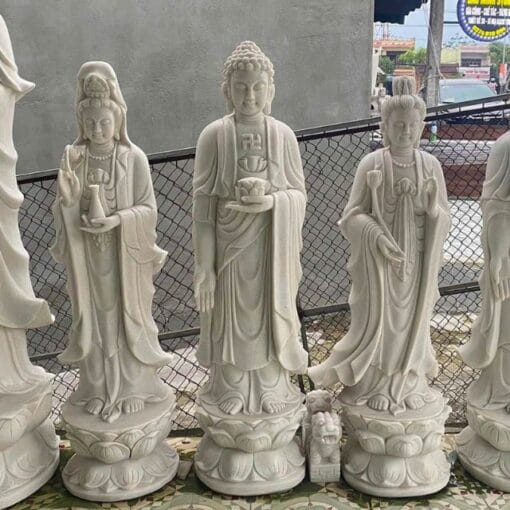 Tượng Tam Thế Phật đá cẩm thạch tự nhiên chất lượng cao tại Đà Nẵng. Gọi ngay 0774444005 để được tư vấn miễn phí.