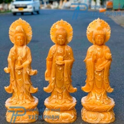 Điêu Khắc Đá Mỹ Nghệ Non Nước Đà Nẵng – Tượng Tam Thế Phật đá nhỏ tự nhiên, đẹp và bền vững. Tư vấn miễn phí: 0774444005.