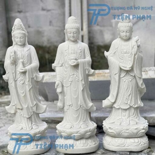 Tượng Tam Thế Phật bằng đá size nhỏ đẹp