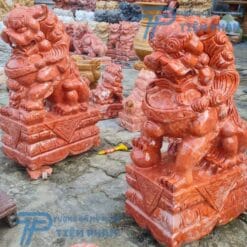 Tượng Kỳ Lân Phong Thủy Bằng Đá Đỏ