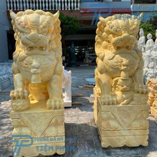 Tượng đá Kỳ Lân chuẩn phong thủy tại xưởng