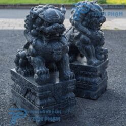 Cặp Kỳ Lân đá đen phong thủy đặt biệt thự