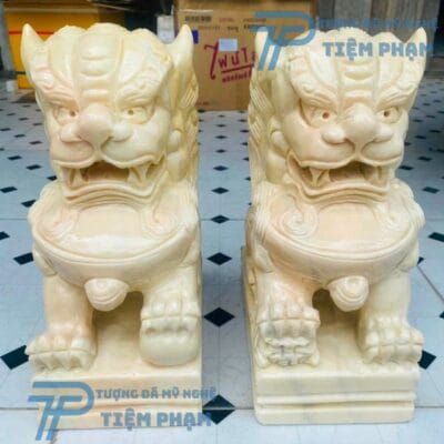 Kỳ Lân đá nhỏ vàng cẩm thạch