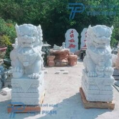 Tượng Kỳ Lân Đá Trắng Non Nước cao 1m3