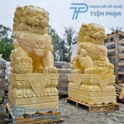 Tượng Kỳ Lân Đá Vàng Cẩm Thạch Cao 1m5