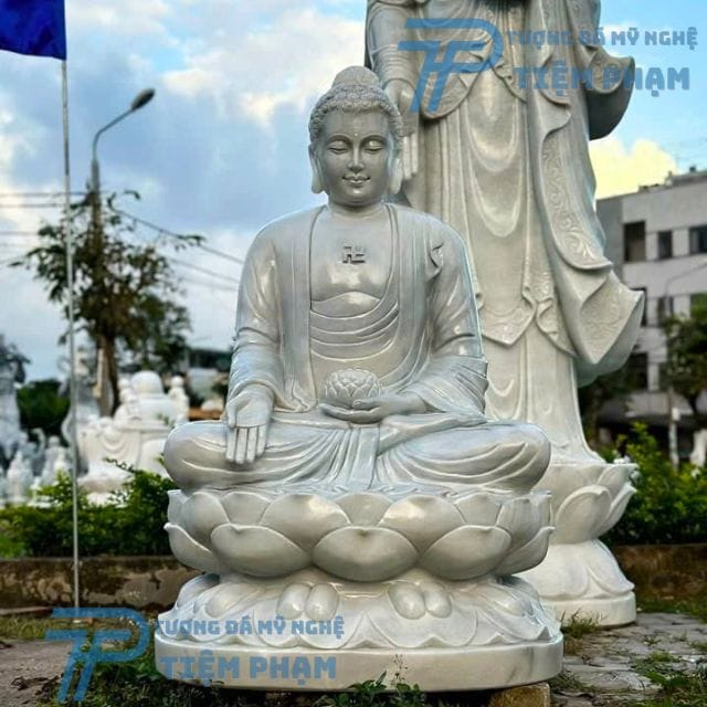 mẫu tượng Phật A Di Đà bằng đá cho chùa