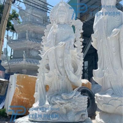 Tượng Quan Âm Cưỡi Rồng Bằng Đá (Ngự Long)