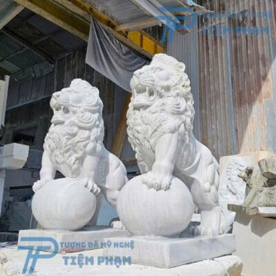Tượng Sư Tử Đá Đẹp Cao 1m5