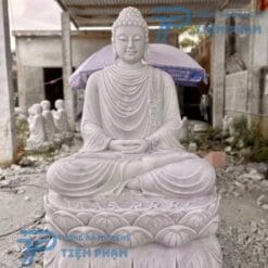 Tượng Thích Ca Đá Trắng Nguyên Khối