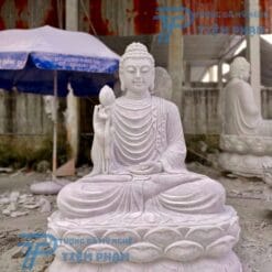Tượng Thích Ca Mâu Ni Đá Tay Cầm Búp Sen