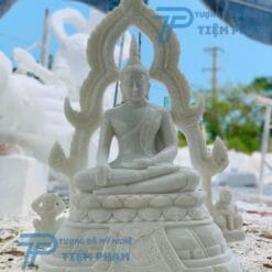 Tượng Phật Xiêm Thái Lan Đá Trắng
