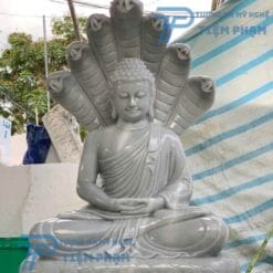 Tượng Thích Ca Mâu Ni Rắn Che Mưa Bằng Đá