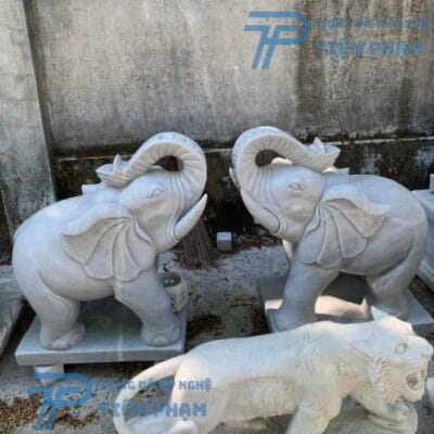Tượng Voi Đá Đặt Trong Nhà
