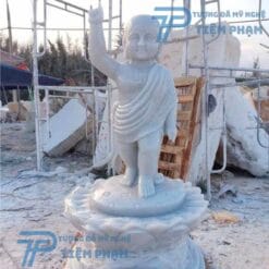 Tượng phật Đản Sanh bằng đá trắng cẩm thạch