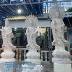 Tượng Quan Âm Bồ Tát bằng đá trắng tự nhiên