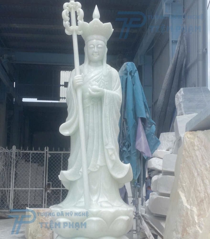 Hoàn thành tượng Địa Tạng Vương bằng đá cao 1m8 cho khách tại Đồng Nai Tượng Địa Tạng Vương bằng đá tại Đồng Nai