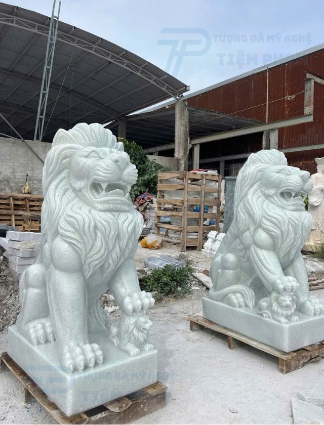 Mẫu tượng Sư tử đá dáng ngồi đẹp