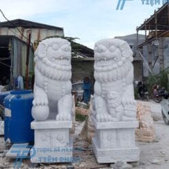 tượng Con Nghê đá trắng