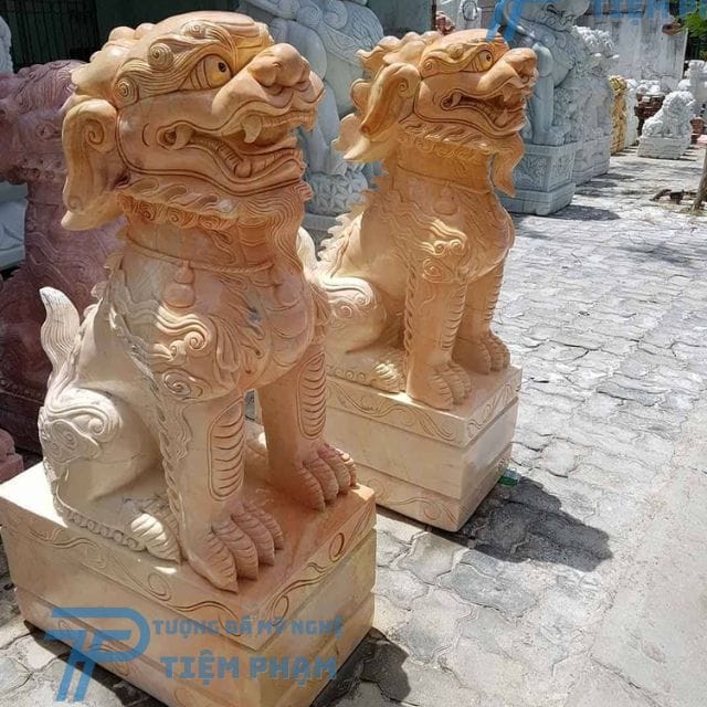 Tượng Nghê đá nguyên khối đẹp tượng nghê đá