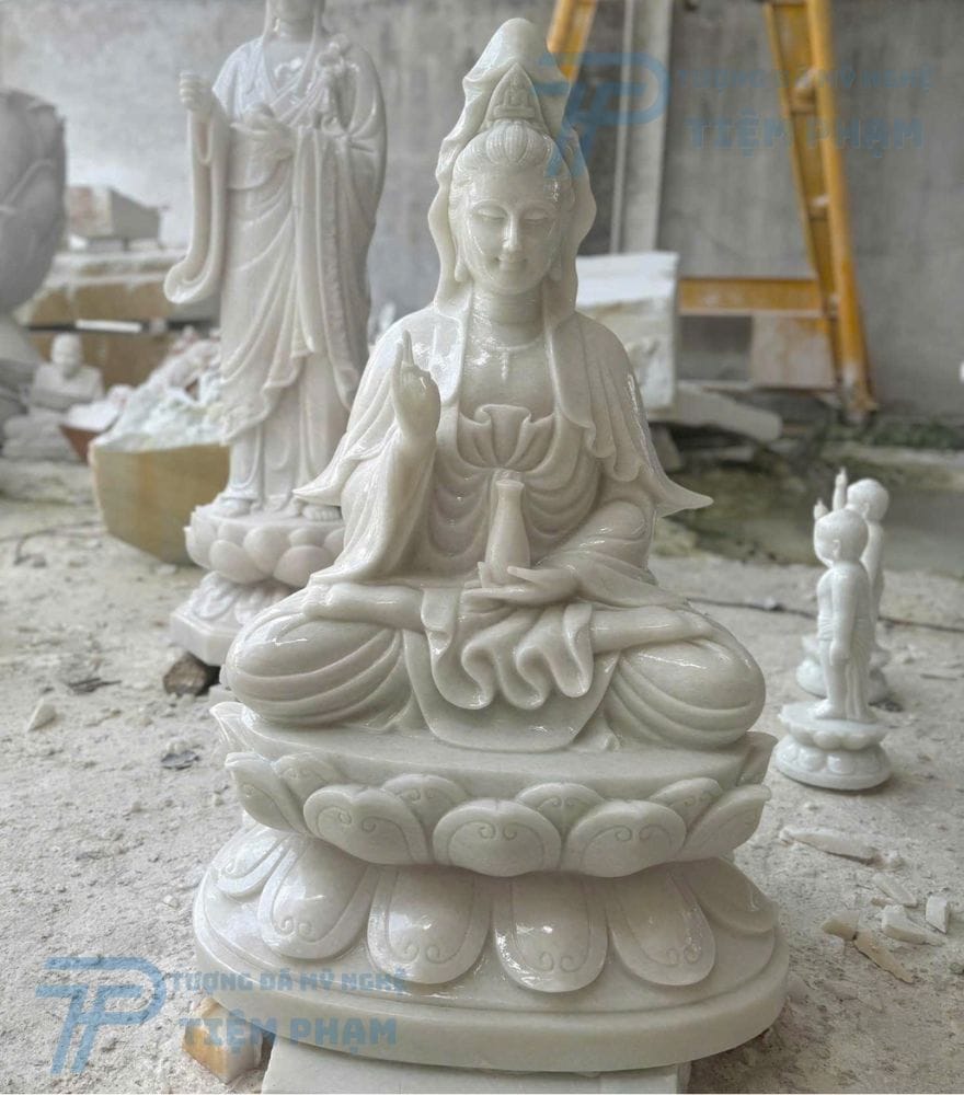 Điểm bán tượng Phật Quan Âm bằng đá tại TP HCM uy tín số 1 Tượng phật Quan Âm bằng đá dáng ngồi cung cấp tại hcm