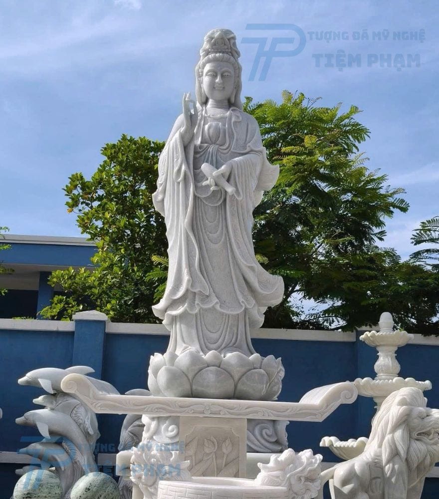 Điểm bán tượng Phật Quan Âm bằng đá tại TP HCM uy tín số 1 Tượng phật Quan Âm bằng đá nguyên khối tại HCM