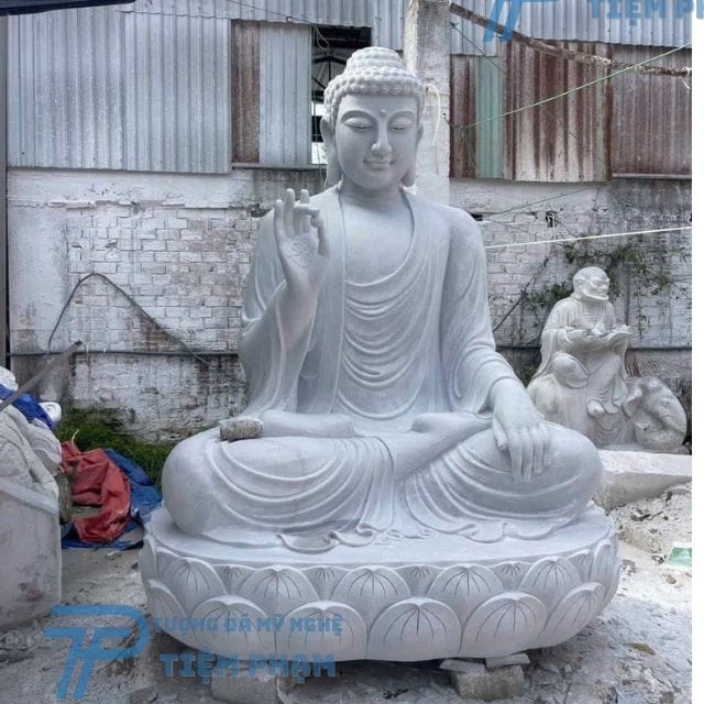 Mẫu tượng Phật Thích Ca bằng đá cẩm thạch trắng